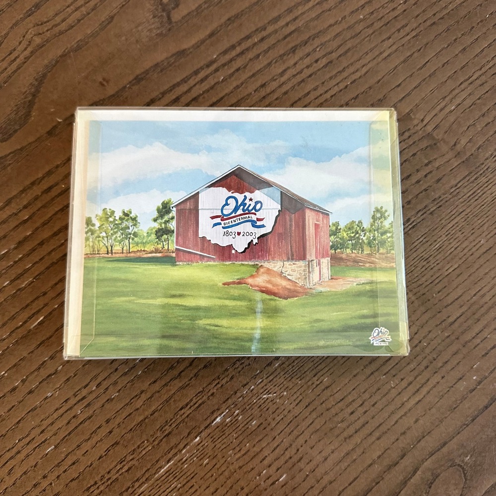 Ohio Bicentennial 1803-2003 Barn Stationery Greeting Cards Set Watercolor Art
